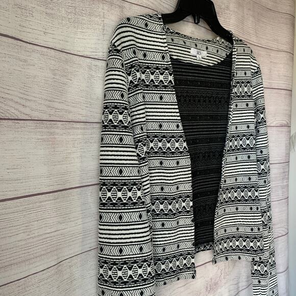 Jack Black and White Geometric Pattern Blazer Jacket Open Front Aztec Size Large - Picture 14 of 14